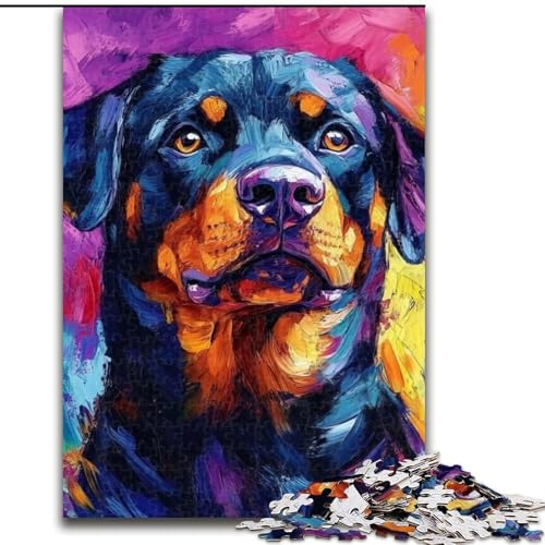 Puzzle 1000 Teile für Erwachsene Rottweiler Holzpuzzle 50X75CM für Reiseliebhaber und Paare, anspruchsvolles Spielzeug Puzzle 1000 Teile für Erwachsene Rottweiler Holzpuzzle 50X75CM für Reiseliebhaber und Paare, anspruchsvolles Spielzeug von ZKYUBEK