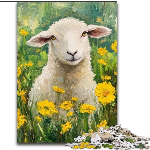 Puzzle 1000 Teile für Erwachsene Schafe und Blumen Holzpuzzle 50x75cm für Reiseliebhaber und Paare, anspruchsvolles Spielzeug Puzzle 1000 Teile für Erwachsene Schafe und Blumen Holzpuzzle 50x75cm für Reiseliebhaber und Paare, anspruchsvolles Spielzeug von ZKYUBEK