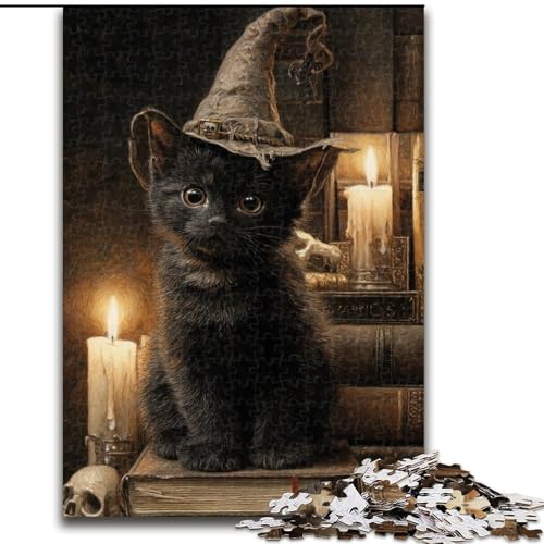 Puzzle 1000 Teile für Erwachsene Schwarze Katze Holzpuzzle 26X38CM für Reiseliebhaber und Paare, anspruchsvolles Spielzeug Puzzle 1000 Teile für Erwachsene Schwarze Katze Holzpuzzle 26X38CM für Reiseliebhaber und Paare, anspruchsvolles Spielzeug von ZKYUBEK