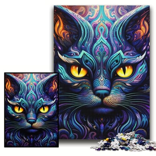 Puzzle 1000 Teile für Erwachsene Schwarze Katze aus Karton, 26x38cm, perfekt für Halloween, Weihnachten, Geburtstagsgeschenk Puzzle 1000 Teile für Erwachsene Schwarze Katze aus Karton, 26x38cm, perfekt für Halloween, Weihnachten, Geburtstagsgeschenk von ZKYUBEK
