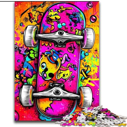 Puzzle 1000 Teile für Erwachsene Skateboard-Puzzle 1000 Teile für Erwachsene Geburtstagsfeier für Männer Frauen 26X38CM von ZKYUBEK