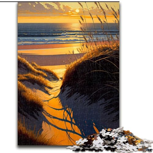 Puzzle 1000 Teile für Erwachsene Sonnenuntergang am Strand, Puzzle für Erwachsene, Größe 26x38cm, für Feiertage, Geburtstage und Spieleabende mit der Familie von ZKYUBEK