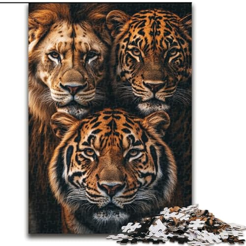 Puzzle 1000 Teile für Erwachsene Tiger-Löwe Holzpuzzle 26X38CM für Reiseliebhaber und Paare, anspruchsvolles Spielzeug Puzzle 1000 Teile für Erwachsene Tiger-Löwe Holzpuzzle 26X38CM für Reiseliebhaber und Paare, anspruchsvolles Spielzeug von ZKYUBEK