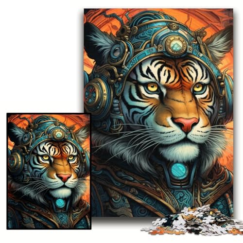 Puzzle 1000 Teile für Erwachsene Tiger Warrior Unmögliches Puzzle für Erwachsene 26x38cm Teenager, Paare und Freunde zum Geburtstag, Weihnachten von ZKYUBEK