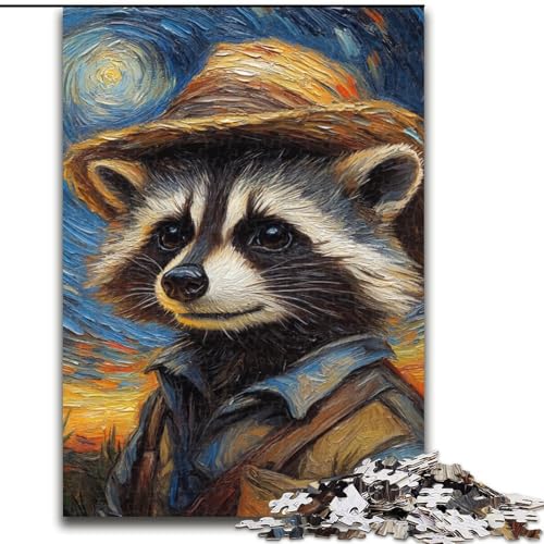 Puzzle 1000 Teile für Erwachsene Van Gogh Waschbär Holzpuzzle Größe 50x75cm Anspruchsvolles Denkspiel - Entspannendes Spielzeug für Teenager Puzzle 1000 Teile für Erwachsene Van Gogh Waschbär Holzpuzzle Größe 50x75cm Anspruchsvolles Denkspiel - Entspannendes Spielzeug für Teenager von ZKYUBEK