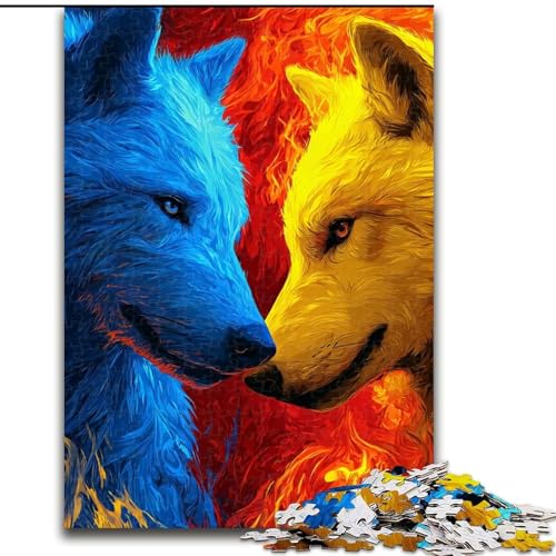 Puzzle 1000 Teile für Erwachsene Wolf-Puzzle 50x75cm, anspruchsvolles Denkspiel für Teenager, unterhaltsames interaktives Spiel für die ganze Familie von ZKYUBEK