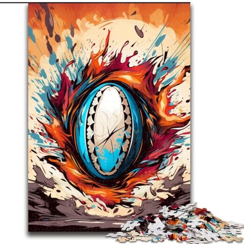 Puzzle 1000 Teile für Erwachsene. Bunte Rugby-Puzzles aus Pappe, Größe 26x38cm. Anspruchsvolles Denkspiel – Entspannendes Spielzeug für Teenager von ZKYUBEK