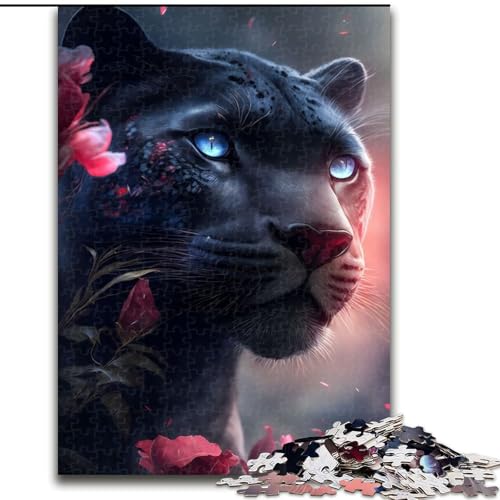 Puzzle 1000 Teile für Erwachsene. Der Pinke Schwarze Panther. Papppuzzle, Größe 26x38cm, für Reiseliebhaber und Paare, anspruchsvolles Spielzeug von ZKYUBEK