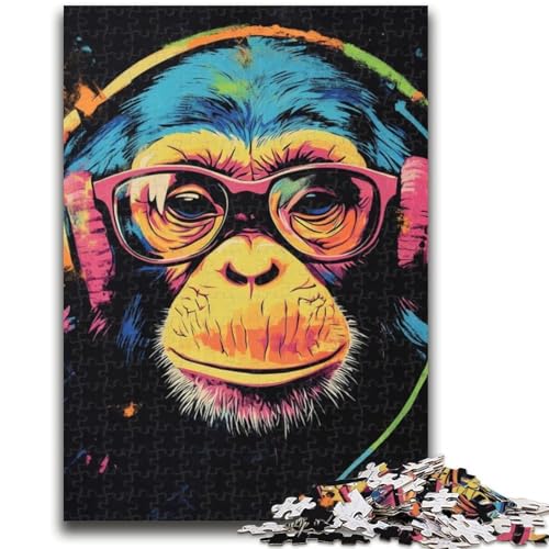 Puzzle 1000 Teile für Jugendliche, AFFE mit Kopfhörer, für und ab 14 Jahren, pädagogisches Lernspielzeug, Familienspiele, Geburtstagsgeschenk, 50x75cm Puzzle 1000 Teile für Jugendliche, AFFE mit Kopfhörer, für und ab 14 Jahren, pädagogisches Lernspielzeug, Familienspiele, Geburtstagsgeschenk, 50x75cm von ZKYUBEK