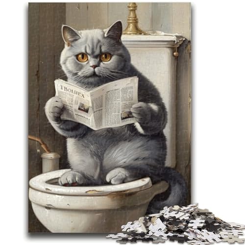 Puzzle 1000 Teile für Jugendliche, Lesekatze, für und ab 14 Jahren, pädagogisches Lernspielzeug, Familienspiele, Geburtstagsgeschenk, 50x75cm von ZKYUBEK