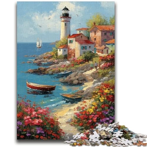 Puzzle 1000 Teile für Jugendliche, Leuchtturm am Meer, geeignet für Personen ab 14 Jahren, Lernspiele, Wichtelgeschenke, 50x75cm Puzzle 1000 Teile für Jugendliche, Leuchtturm am Meer, geeignet für Personen ab 14 Jahren, Lernspiele, Wichtelgeschenke, 50x75cm von ZKYUBEK