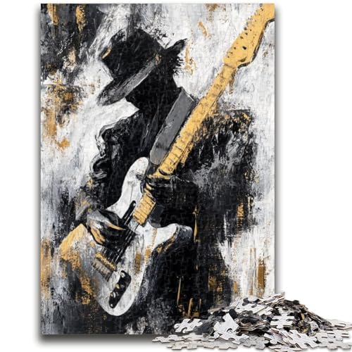 Puzzle 1000 Teile für Jugendliche, die Gitarre Spielen, Ölgemälde, geeignet für Personen ab 14 Jahren, Lernspiele, Wichtelgeschenke, 26x38cm von ZKYUBEK