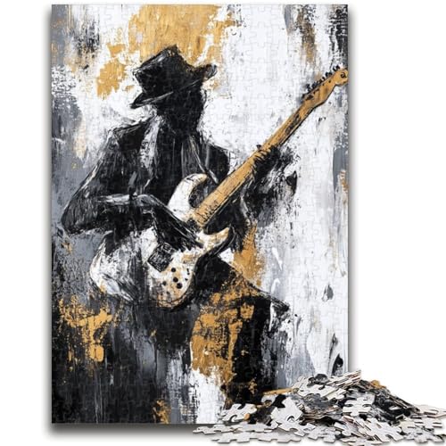 Puzzle 1000 Teile für Jugendliche, die Gitarre Spielen, Ölgemälde, geeignet für Personen ab 14 Jahren, Lernspiele, Wichtelgeschenke, 50x75cm von ZKYUBEK