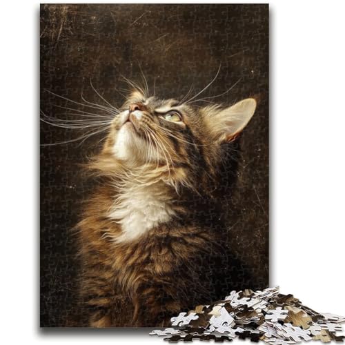 Puzzle 1000 Teile für Jugendliche Tierkatze, für und ab 14 Jahren Pädagogisches Lernspielzeug Familienspiele Geburtstagsgeschenk 50X75CM von ZKYUBEK