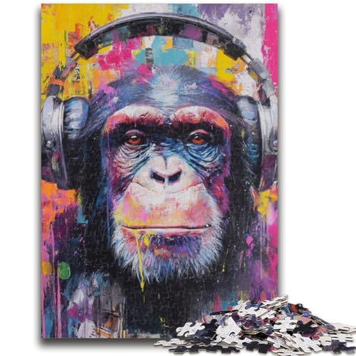 Puzzle 1000 Teile für Teenager, AFFE mit Kopfhörer, für 14+, anspruchsvolles Spiel als Geschenk für die ganze Familie und Freunde, 50x75cm Puzzle 1000 Teile für Teenager, AFFE mit Kopfhörer, für 14+, anspruchsvolles Spiel als Geschenk für die ganze Familie und Freunde, 50x75cm von ZKYUBEK