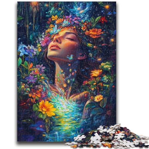 Puzzle 1000 Teile für Teenager, Blumenmädchen-Spiel, Spielzeug, jedes Teil ist einzigartig – anspruchsvolles Familienspiel, 50x75cm von ZKYUBEK