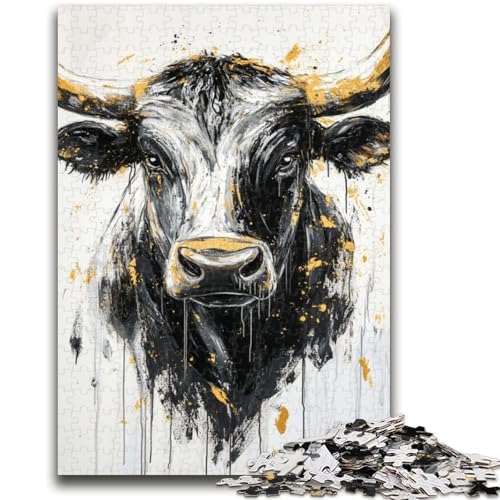 Puzzle 1000 Teile für Teenager, Bullentier, Elefantenspielzeug, Denkspiel, Geburtstagsgeschenk, Geschenke, Wandkunst für Kinder ab 14 Jahren, 50x75cm von ZKYUBEK