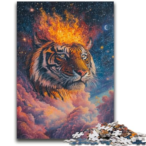 Puzzle 1000 Teile für Teenager, Cosmic Tiger, Elefantenspielzeug, Denkspiel, Geburtstagsgeschenk, Geschenke, Wandkunst für Kinder ab 14 Jahren, 50x75cm von ZKYUBEK