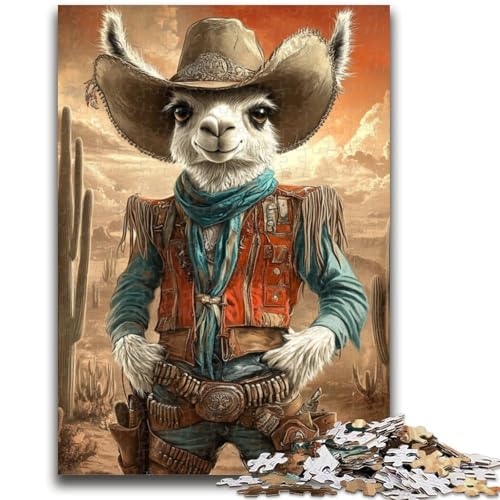 Puzzle 1000 Teile für Teenager, Cowboy-Alpaka, Elefantenspielzeug, Denkspiel, Geburtstagsgeschenk, Geschenke, Wandkunst für Kinder ab 14 Jahren, 26x38cm von ZKYUBEK