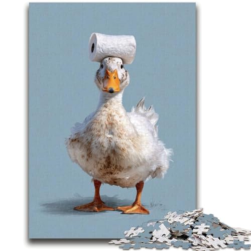 Puzzle 1000 Teile für Teenager, Ente und Toilettenpapier, Elefantenspielzeug, Denkspiel, Geburtstagsgeschenk, Geschenke, Wandkunst für Kinder ab 14 Jahren, 26x38cm von ZKYUBEK