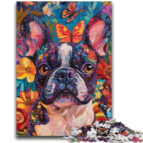 Puzzle 1000 Teile für Teenager, Französische Bulldogge, Graffiti, Stressabbau, schwierige Herausforderung, einzigartige Heimdekoration und Geschenke, 50x75cm Puzzle 1000 Teile für Teenager, Französische Bulldogge, Graffiti, Stressabbau, schwierige Herausforderung, einzigartige Heimdekoration und Geschenke, 50x75cm von ZKYUBEK