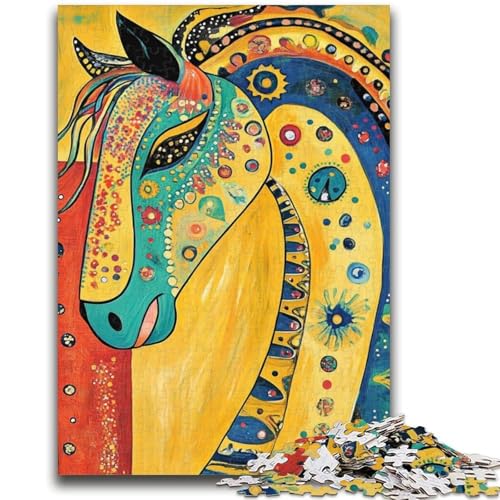 Puzzle 1000 Teile für Teenager, Geschenke, Kunstpferd, anspruchsvoll zu vervollständigen, Aber lustig und humorvoll, einzigartig, Geburtstag und Geschenke, 50x75cm von ZKYUBEK