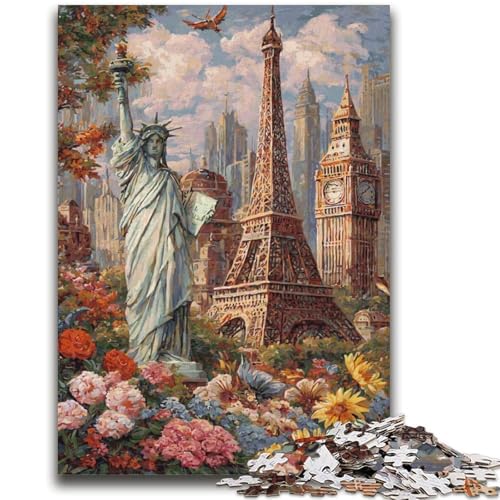 Puzzle 1000 Teile für Teenager, Geschenke, Weltattraktionen, Stressabbau, schwierige Herausforderung, einzigartige Heimdekoration und Geschenke, 50x75cm von ZKYUBEK