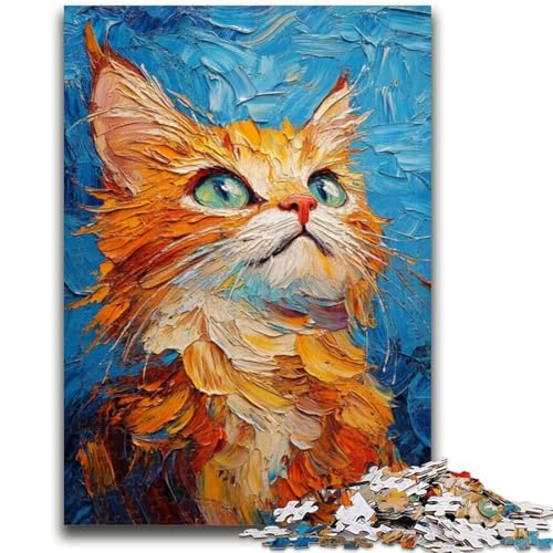 Puzzle 1000 Teile für Teenager, Geschenke, orangefarbene Katze, Spielzeug, Lernspiele, Stressabbau, Eltern-Kind-Interaktion, 50x75cm von ZKYUBEK