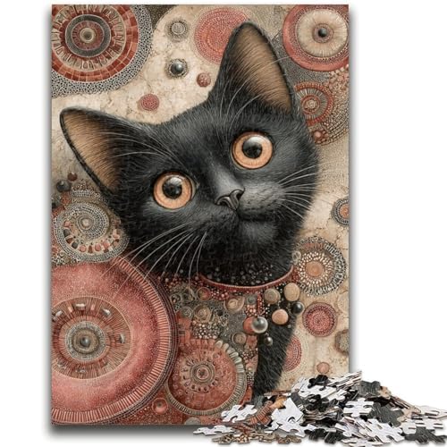 Puzzle 1000 Teile für Teenager, Katzenkunst, Familienspaß ganze Familie, für Kinder ab 14 Jahren, 50x75cm von ZKYUBEK