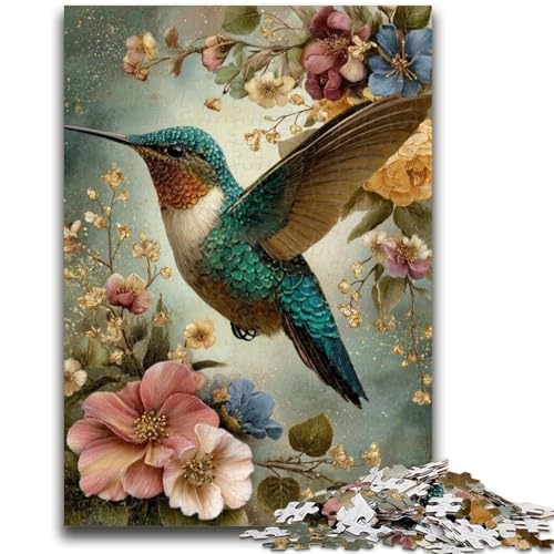 Puzzle 1000 Teile für Teenager, Kolibri, Elefantenspielzeug, Denkspiel, Geburtstagsgeschenk, Geschenke, Wandkunst für Kinder ab 14 Jahren, 26x38cm von ZKYUBEK