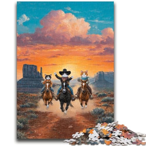 Puzzle 1000 Teile für Teenager, Wüsten-Cowboy, Spiele, Spielzeug, Geschenk, einzigartige Geburtstags- und Geschenkideen für Kinder ab 14 Jahren, 26x38cm von ZKYUBEK
