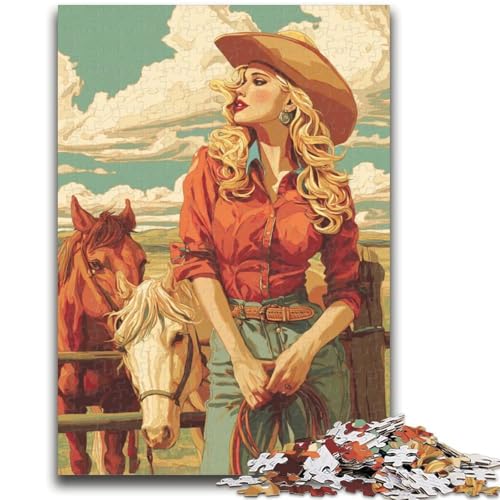 Puzzle 1000 Teile für Teenager Cowgirl, Geeignet für Personen ab 14 Jahren Lernspiele Wichtelgeschenke 50X75CM Puzzle 1000 Teile für Teenager Cowgirl, Geeignet für Personen ab 14 Jahren Lernspiele Wichtelgeschenke 50X75CM von ZKYUBEK
