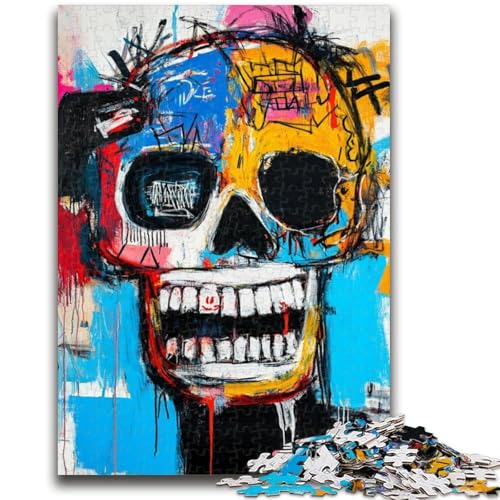 Puzzle 1000 Teile für Teenager-Geschenke, Totenkopf im Basquiat-Stil, für Alter 14+, Lernspiele für Erwachsene und Teenager, Kunstwerk-Geschenk, 26x38cm Puzzle 1000 Teile für Teenager-Geschenke, Totenkopf im Basquiat-Stil, für Alter 14+, Lernspiele für Erwachsene und Teenager, Kunstwerk-Geschenk, 26x38cm von ZKYUBEK