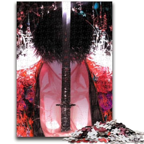 Puzzle 1000 Teile für Teenager-Geschenke, mysteriöser Ninja-Samurai, Stressabbau, schwierige Herausforderung, einzigartige Heimdekoration und Geschenke, 50x75cm von ZKYUBEK