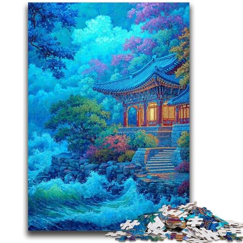 Puzzle 1000 Teile für Teenager-Geschenke Traditionelle koreanische Palasttürme Anspruchsvoll zu vervollständigen, Aber lustig und humorvoll Einzigartige Geburtstags- und Geschenkideen 26x38cm von ZKYUBEK