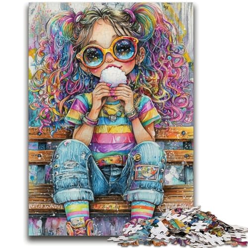 Puzzle 1000 Teile für Teenager Regenbogenmädchen Familienspaß Ganze Familie Für Und Alter Ab 14 Jahren 50X75CM von ZKYUBEK