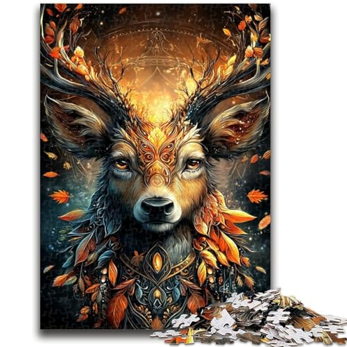 Puzzle 1000 Teile für Teenager Tierhirsch, für 14+ Anspruchsvolles Spiel als Geschenk für die ganze Familie und Freunde 50X75CM von ZKYUBEK