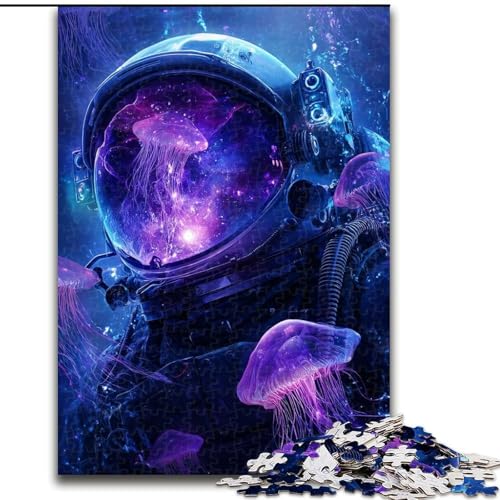 Puzzle Astronaut und Qualle, Holzpuzzle, 26x38cm, anspruchsvolles Denkspiel, Familienaktivität, Heimdekoration Puzzle Astronaut und Qualle, Holzpuzzle, 26x38cm, anspruchsvolles Denkspiel, Familienaktivität, Heimdekoration von ZKYUBEK