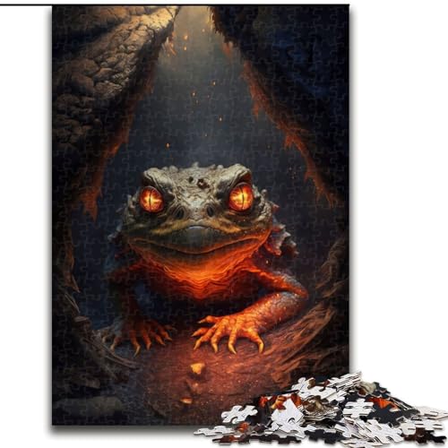 Puzzle Dämonischer Frosch Holzpuzzle Größe 50x75cm Anspruchsvolles Denkspiel, Familienaktivität, Heimdekoration von ZKYUBEK