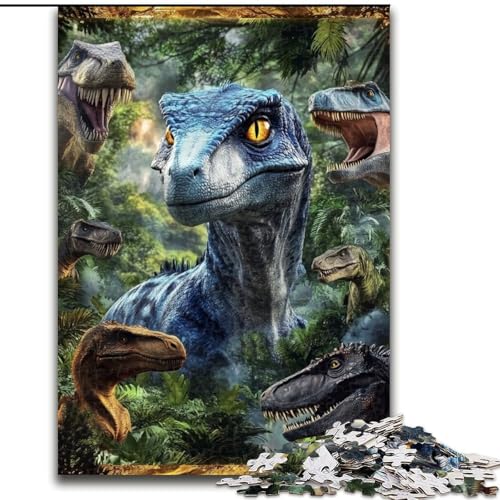 Puzzle Dinosaurier Holzpuzzle 50X75CM Denkspiel, Interaktives Familienspiel, Geeignet für Kinder ab 14 Jahren von ZKYUBEK
