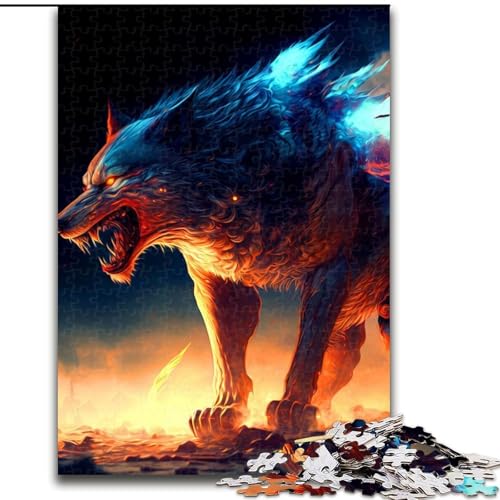 Puzzle Fantasy Wolf, Kartonpuzzle, Größe 26x38cm, Denkspiel, interaktives Familienspiel, geeignet für Kinder ab 14 Jahren von ZKYUBEK
