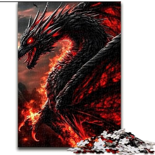 Puzzle Flammendrache Holzpuzzle 26x38cm, anspruchsvolles Denkspiel, Familienaktivität, Heimdekoration Puzzle Flammendrache Holzpuzzle 26x38cm, anspruchsvolles Denkspiel, Familienaktivität, Heimdekoration von ZKYUBEK