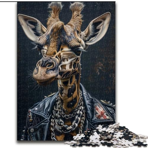 Puzzle Giraffe im Anzug, Holzpuzzle, 26x38cm, anspruchsvolles Denkspiel, Familienaktivität, Heimdekoration von ZKYUBEK