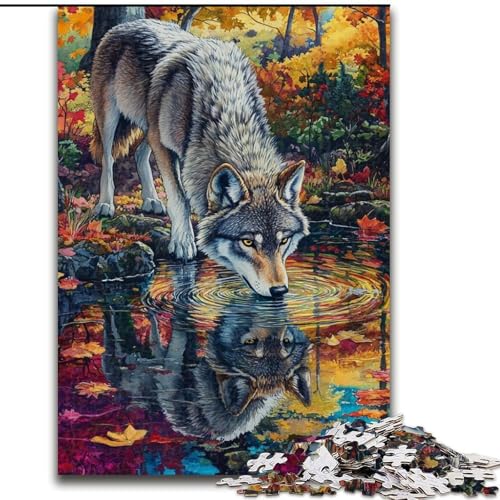Puzzle Herbstwaldwolf Holzpuzzle 26x38cm, Denkspiel, interaktives Familienspiel, geeignet für Kinder ab 14 Jahren Puzzle Herbstwaldwolf Holzpuzzle 26x38cm, Denkspiel, interaktives Familienspiel, geeignet für Kinder ab 14 Jahren von ZKYUBEK