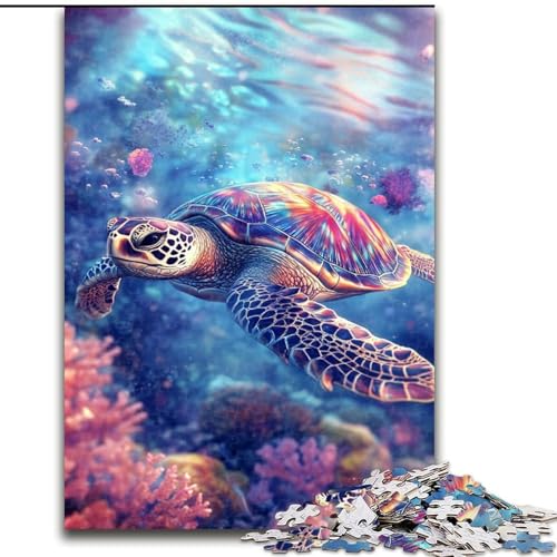 Puzzle Meeresschildkröte Holzpuzzle 50x75cm Denkspiel, interaktives Familienspiel, geeignet für Kinder ab 14 Jahren von ZKYUBEK