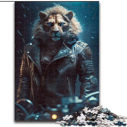 Puzzle Motorradclub Löwe, Karton, Puzzlegröße 26x38cm, Denkspiel, interaktives Familienspiel, geeignet für Kinder ab 14 Jahren von ZKYUBEK