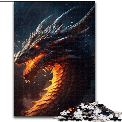 Puzzle Old Fire Dragon aus Karton, Größe 26x38cm, Denkspiel, interaktives Familienspiel, geeignet für Kinder ab 14 Jahren von ZKYUBEK