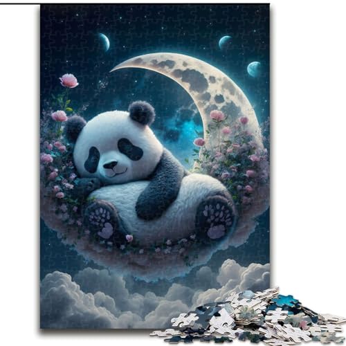 Puzzle Panda Slumber aus Holz, Größe 50x75cm, anspruchsvolles Denkspiel, Familienaktivität, Heimdekoration von ZKYUBEK