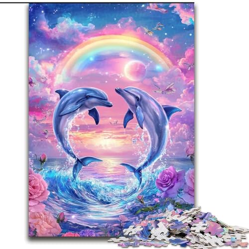 Puzzle Regenbogen-Delfin, Holzpuzzle, 50x75cm, anspruchsvolles Denkspiel, Familienaktivität, Heimdekoration Puzzle Regenbogen-Delfin, Holzpuzzle, 50x75cm, anspruchsvolles Denkspiel, Familienaktivität, Heimdekoration von ZKYUBEK