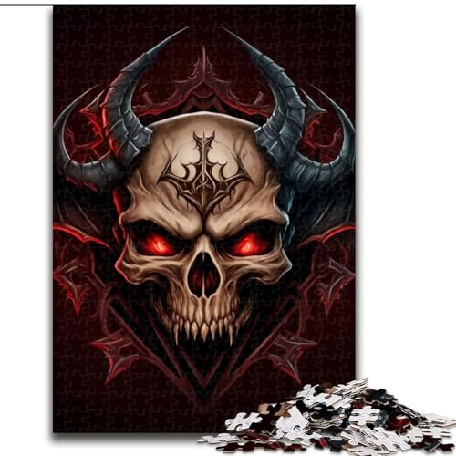 Puzzle Vampirschädel. Puzzle ohne Karton, Größe 26x38cm. Anspruchsvolles Denkspiel, Familienaktivität, Heimdekoration von ZKYUBEK